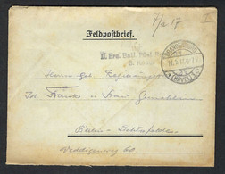 ALLEMAGNE 1917:  CP En FM (Poste De Campagne) De Brandenburg Pour Berlin - Feldpost (franchise)