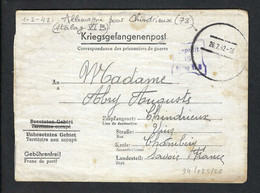 ALLEMAGNE 1943:  LAC En FM (Prisonnier De Guerre Retour) De Chambéry Pour L'Allemagne - Kriegsgefangenenpost