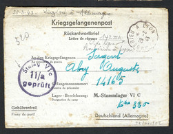 ALLEMAGNE 1942:  LAC En FM (Prisonnier De Guerre Aller) Pour Chambéry - Prisoners Of War Mail