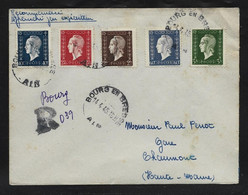 Enveloppe Recom    Oblit  " BOURG EN BRESSE  " 1945   Avec  Timbres   DULAC - Covers & Documents
