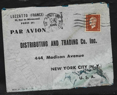 Enveloppe  Par AVION  Oblit  "  PARIS  " 1945   Avec  Timbre  DULAC  Pour  NEW YORK   ETAT UNIS - Covers & Documents