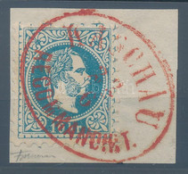 1867 10kr Kivágáson / On Cutting, Piros / Red "KASCHAU / RECOMMANDIRT" Luxus Bélyegzéssel. Certificate: Basel - Other & Unclassified