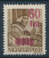 ** Abony 1945 Hadvezérek 60f/10f Piros Felülnyomással (120.000) / 60f/10f With Red Overprint. Signed: Voloncs And Bodor  - Altri & Non Classificati