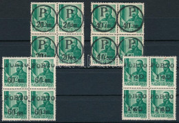 ** Abony 1945 4 Klf Portó Négyestömb (440.000) / 4 Different Block Of 4. Signed: Voloncs And Bodor + Photocopy Of A Cert - Altri & Non Classificati