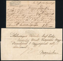 1841 2 Db Küldemény Fekete és Zöld "MARTZALY" Bélyegzésekkel / 2 Covers With Green And Black Cancellation (HVF: 220 P, G - Other & Unclassified