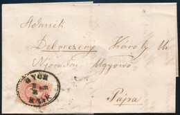 1867 5kr Levélen / On Cover "GYÖR / RAAB"ovális Bélyegzéssel - Other & Unclassified