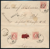 1868 3 X 5kr (kettő Bélyeg A Hátoldalon) Levélen / On Cover "EGER / HEVESBEN" - Pest - Other & Unclassified