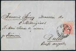 1870 Levél 5kr Bérmentesítéssel / 5kr On Cover "PEST / LIPÓTVÁROS" - Kék / Blue "DULLEO" (Gudlin 700 P) - Other & Unclassified