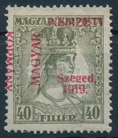 * 1919 Zita 40f Elcsúszott Felülnyomással / Shifted Overprint. Signed: Bodor - Other & Unclassified