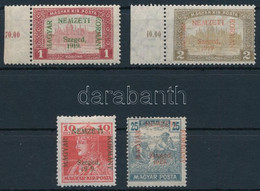 **, * 1919 4 Klf Bélyeg, Közte 1-es Lemezhiba / 4 Different Stamps. Signed: Bodor - Other & Unclassified