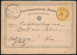 1873 Osztrák-lengyel Kétnyelvű Díjjegyes Levelezőlap / Austrian-Polish Bilingual PS-card "PIENIAKI" - Wien - Altri & Non Classificati