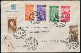 1936 Ajánlott Levél Jó értékű Bélyegekkel Az USA-ba / Registered Cover To The USA - Other & Unclassified