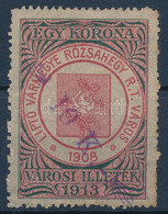 Rózsahegy 1919/1920 10K / 1K Városi Illetékbélyeg (40.000) - Non Classificati