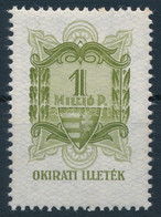 1945 Okirati Illetékbélyeg 1 Millió P (80.000) / Fiscal Stamp - Non Classificati