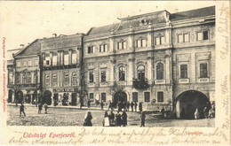 T1/T2 1905 Eperjes, Presov; Városháza, Tauth Viktor üzlete. Divald / Town Hall, Shops - Non Classificati