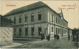 T2/T3 1910 Érsekújvár, Nové Zámky; Polgári Iskola, Hvila Gyula Cipész üzlete. W.L. 428. / School, Shoemaker Shop (EK) - Non Classificati