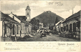 T2/T3 1905 Huszt, Chust, Khust; Fő Utca, építkezés, Templom, üzlet. Ausländer Ignác Kiadása / Main Street, Construction, - Non Classificati