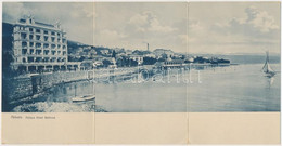 T2/T3 1907 Abbazia, Opatija; Palace Hotel Bellevue. 3-tiled Folding Card - Unclassified