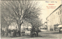 * T2/T3 1909 Crikvenica, Cirkvenica; Hal és Gyümölcs Piac / Ribni I Vocni Trg / Fish And Fruit Market - Unclassified