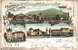 T2/T3 1899 (Vorläufer) Ivánc, Ivanec; Pozdrav Iz Ivanca, Marusevec, Grad Ovanecki, Liekarna I Kr. Kot. Sud. / Castles, P - Unclassified