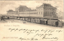 T2 1899 (Vorläufer) Zagreb, Zágráb; Vasútállomás, Vonatok / Drzavni Kolodvor / Railway Station, Trains - Unclassified