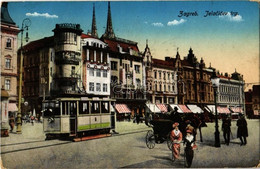 T2/T3 1915 Zagreb, Jelacicev Trg. / Square, Tram, Shops Of Fuchs And Anker - Unclassified