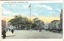 T3 1922 Stamford (Connecticut), Atlantic Square, Autobuses And Automobiles, American Flag (EB) - Non Classificati