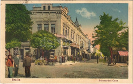 T2 1938 Braila, Bulevardul Cuza, Isac Smilovici, Libraria Si Papetaria / Street, Hotel Bulevard, Shops - Non Classificati