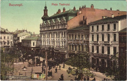 ** T2/T3 Bucuresti, Bucharest, Bukarest; Piata Teatrului, George Riecker, Georg Degen / Square, Marele Hotel English, Sh - Non Classificati
