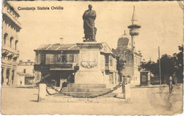 T2/T3 1923 Constanta, Statuia Ovidiu, Banca / Statue, Mosque, Bank, Automobile Shop. Photo (EK) - Non Classificati