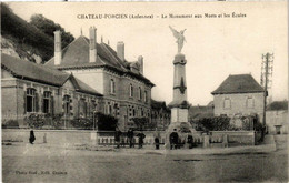 CPA CHATEAU-PORCIEN Le Monument Aux Morts Et Les Ecoles (646585) - Chateau Porcien