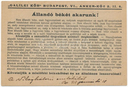 * T2/T3 Állandó Békét Akarunk! Galilei Kör (ateista-szabadgondolkodó Egyetemi Hallgatók Egyesülete) Első Világháborús Bé - Non Classificati