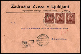 Yugoslavia 1923, Registered  Cover Ljubljana To Zagreb W./ Postmark "Ljubljana" - Altri & Non Classificati