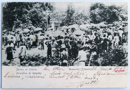 C. P. A. : Liberia : MONROVIA  Justice At Liberia : Execution By Hanging, Stamp Maritime Post LOANGO à MARSEILLE In 1902 - Liberia