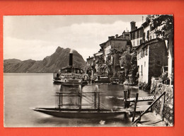 ZNB-23 Lago Di Lugano Gandria Porto . Circulé 1958 Avec Cachet Salari Giusti Economia Sana.  Foto Brunel-Schiefer 1076 - Gandria 