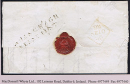 Ireland Galway 1835 2-line AHASCRAGH/PENNY POST In Black On Cover To Dublin Rated "10" - Prephilately