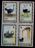 CHAD 1996 WWF OSTRICHES MI No 1370-3 MNH VF!! - Straussen- Und Laufvögel