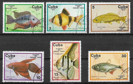 CUBA 1977 PESCI DELL'AQUARIO DEL PARCO LENIN YVERT. 1993-1998 USATA VF - Other & Unclassified