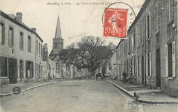 .CPA   FRANCE 45 " Amilly, La Poste  Et La Place De L'église" - Amilly