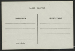 Carte Privée Neuve Sur Carton Très Fin Imprimée à Dakar Après La Seconde Guerre Mondiale. TB. Voir Description - Brieven En Documenten