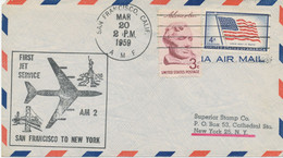 USA 1959 Selt. Kab.-Erstflug A.M. 2 - First Jet Service San Francisco - New York - 2c. 1941-1960 Brieven