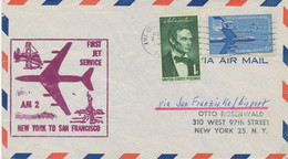 USA 1959 Selt. Kab.-Erstflug A.M. 2 - First Jet Service New York - San Francisco - 2c. 1941-1960 Brieven