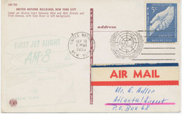 UNO 1959 Selt. Kab.-Erstflug A.M. 8 - First Jet Air Mail Service UNO - ATLANTA, USA - 2c. 1941-1960 Storia Postale