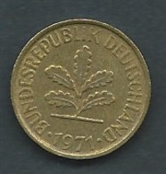 Piece  Allemagne  Germany 5 Pfennig 1971 D  Tb  - Pic 5103 - 5 Pfennig