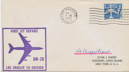 USA 1959, Selt. Kab.-Erstflug A.M. 29 - First Jet Air Mail Service "Los Angeles, California - Chicago, Illinois" - 2c. 1941-1960 Cartas & Documentos