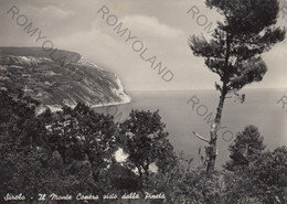 CARTOLINA  SIROLO,ANCONA,MARCHE,IL MONTE CONERO VISTO DALLA PINETA,VACANZA,BAGNI,BARCHE A VELA,LUNGOMARE,NON VIAGGIATA - Ancona