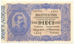 10 LIRE BIGLIETTO DI STATO EFFIGE UMBERTO I 13/01/1911 SPL/SPL+ - Regno D'Italia - Altri