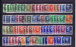 Norwegen, Norway Lot 2 1926-46: 77 Lion Stamps Used / Gestempelt - Sammlungen