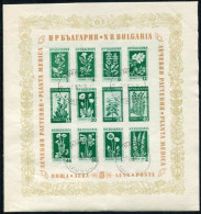 BULGARIA 1953 Alpine And Medicinal Plants Block Used  Michel Block 4 - Blokken & Velletjes