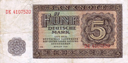 GERMANY - DEMOCRATIC REPUBLIC 5 MARK 1948 VF P-11b "free Shipping Via Registered Air Mail" - 5 Deutsche Mark